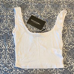 White tank crop top-see through